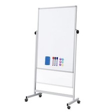 Rollingboard on Wheels, 32x48 Inches Double-Sided Magnetic Dry Erase White