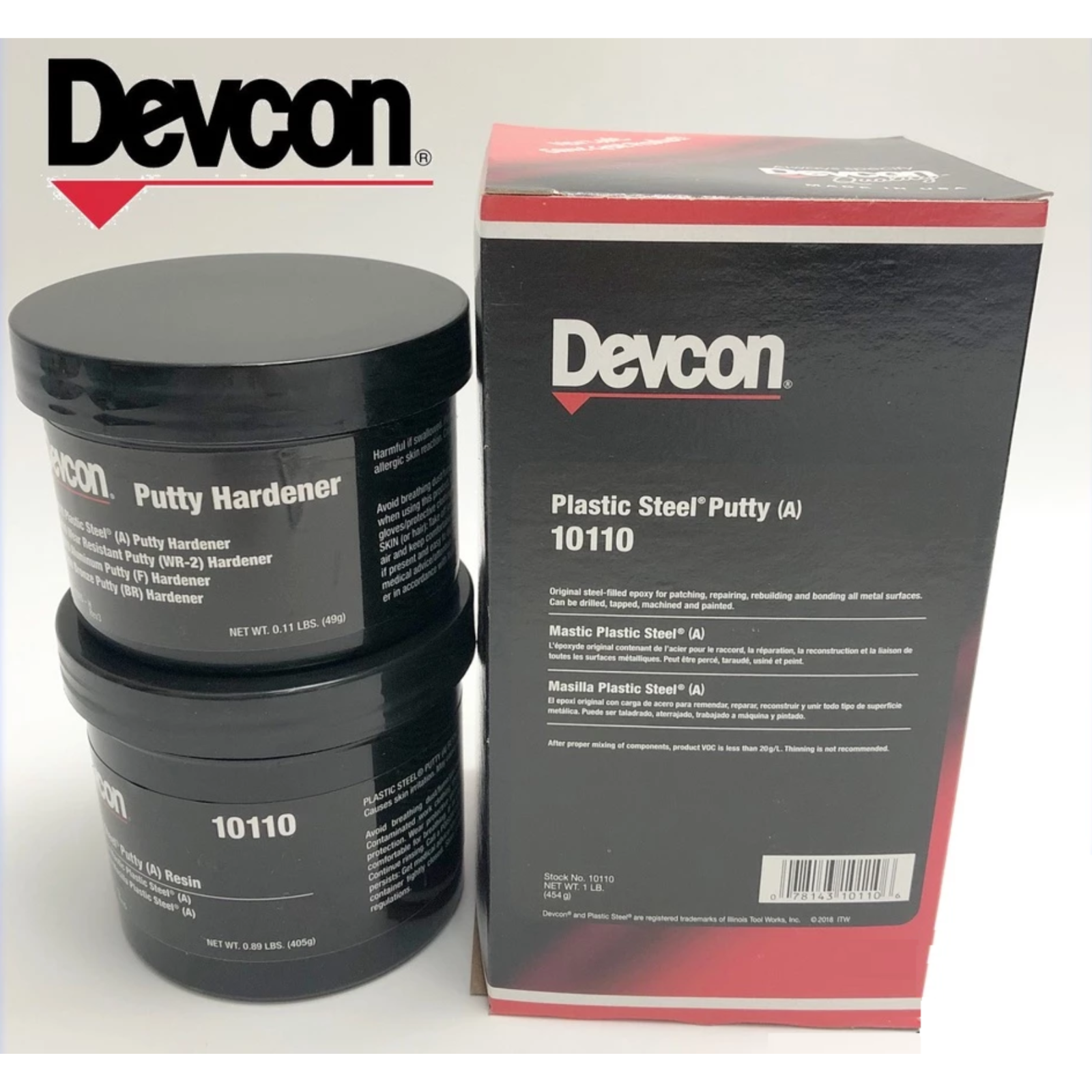 DEVCON 10110 PLASTIC STEEL PUTTY (A) 1 lb. Kit New Sealant Epoxy Putty ...