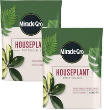 2 Pack Miracle-Gro Indoor Potting Mix: Fertilized Soil with Perlite, 4 Qt.