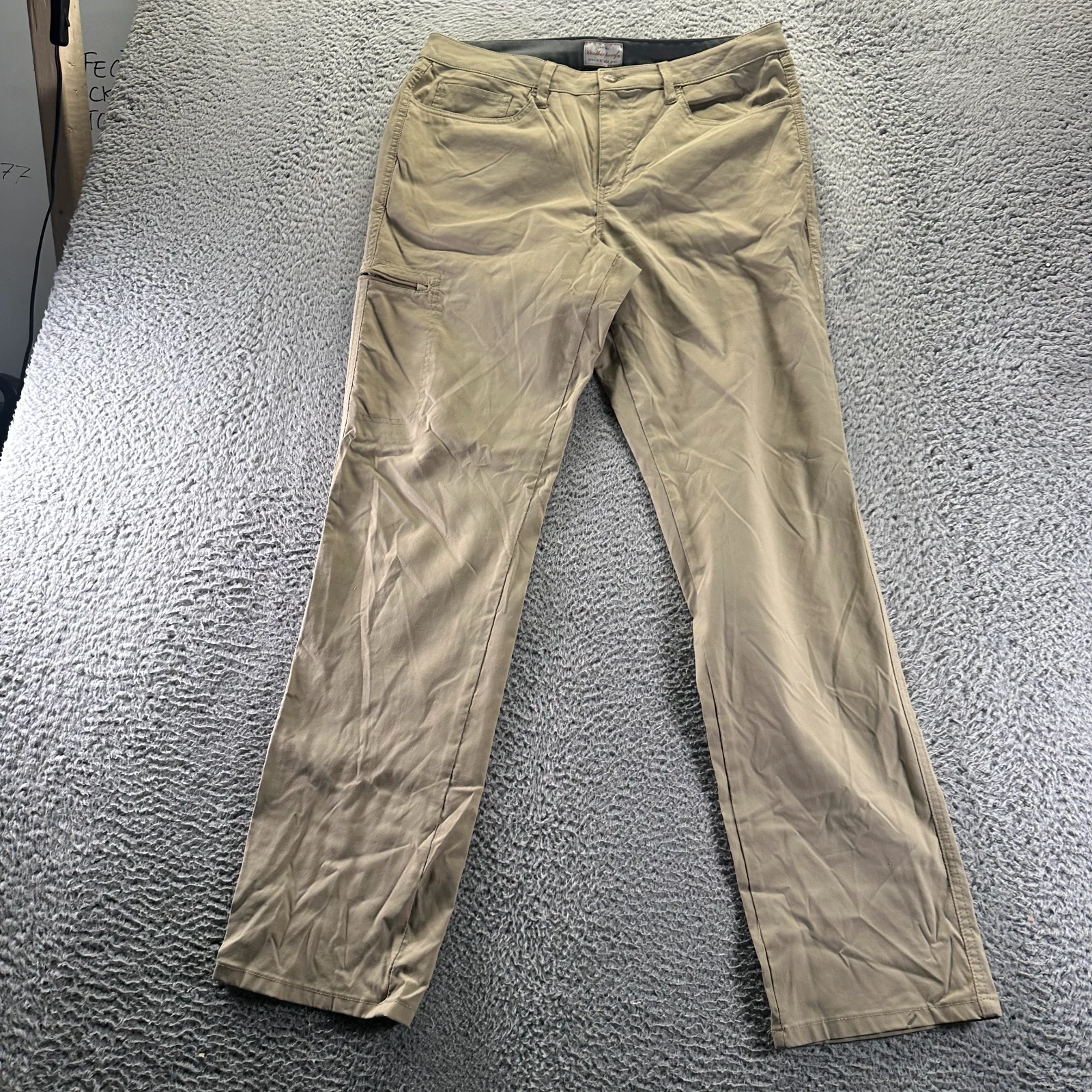 Weatherproof Vintage Pant Mens 35x34 Brown Nylon Windbreaker Straight Stretch