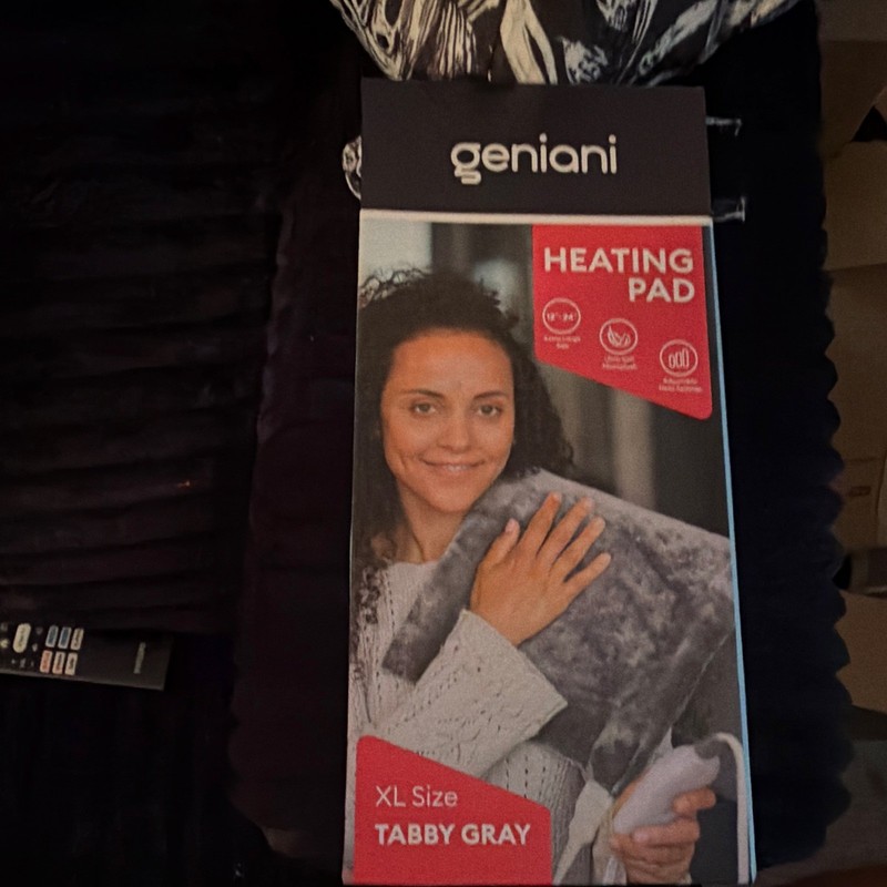 Geniani XL Electric Heating Pad, Gray, Adjustable Heat Settings