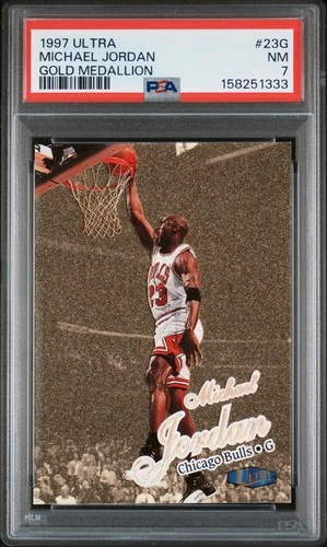 1997 FLEER ULTRA GOLD MEDALLION #23G MICHAEL JORDAN PSA 7