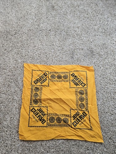 Vintage Jose Cuervo Tequila Bandana Yellow Mayan USA Made 80s