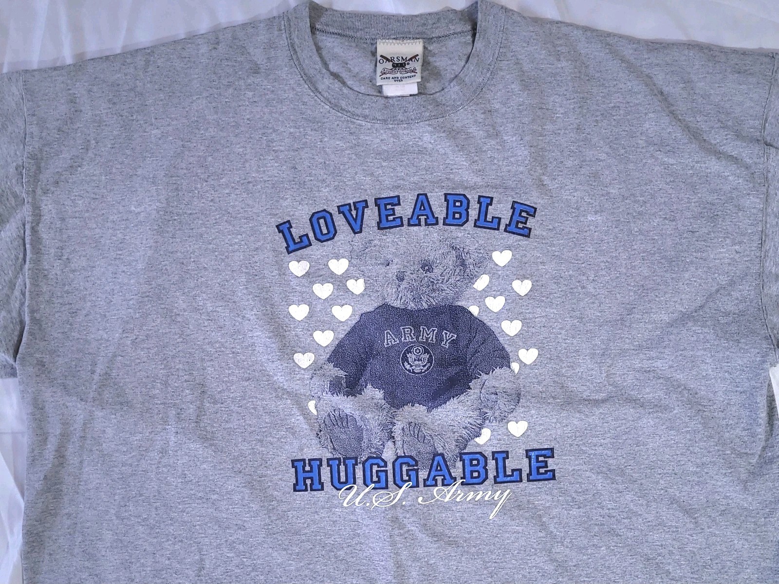 FILA T shirt vintage Oarsman 913 Lovable Huggable ORSO U.S. Army uomo 2XL made in USA