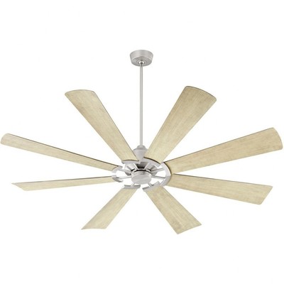 Mod - 72 Inch Patio Fan-Satin Nickel Finish-Weathered Gray Blade Color Quorum