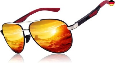 CGID Sonnenbrille Herren Pilotenbrille Polarisiert Al-Mg Metallrahmen