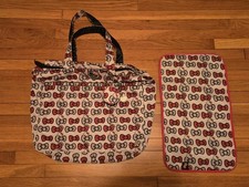 Ju Ju Be HELLO KITTY Large Tote Bag Peek-A-Bow Red Black White with bag insert