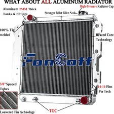 CC8101 4Row Aluminum Radiator For 1987-2006 88 Jeep Wrangler TJ/YJ 4.0L Chevy V8