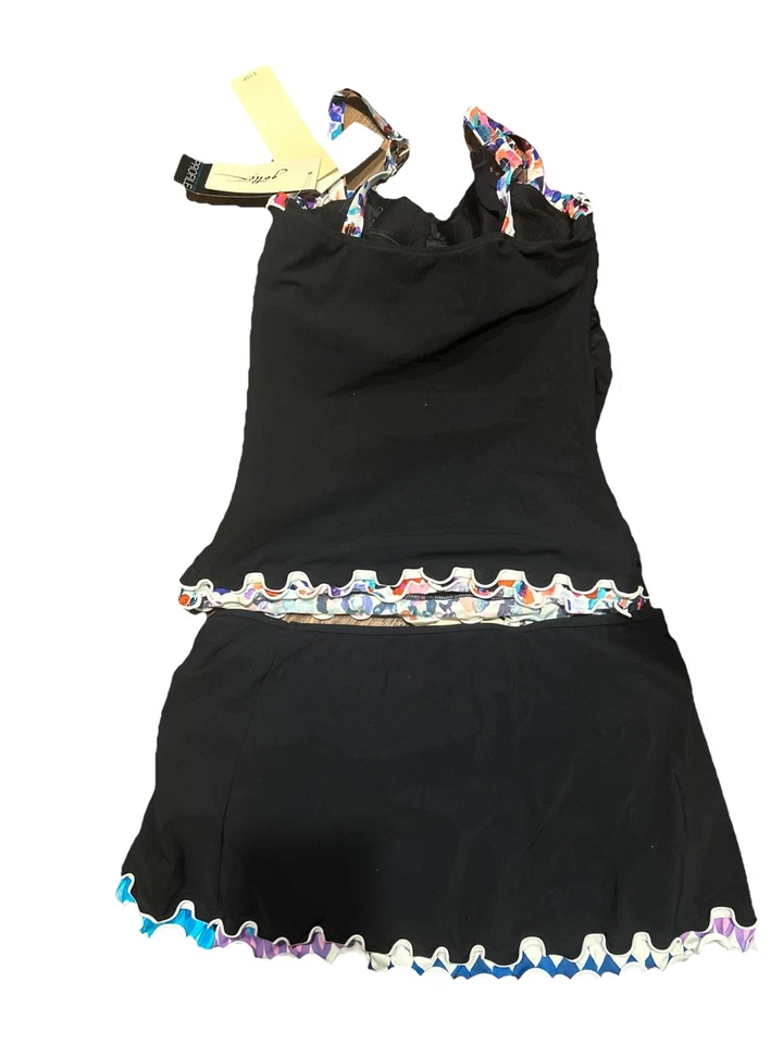 NWT Profile By Gottex Black Mix Match Top 42E,Bottom Skirt 10 Bathing Swim Suit - Image 2 of 4