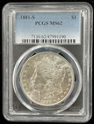 1881-S Morgan Silver Dollar PCGS Graded MS62 Mint State San Francisco Mint Nice!