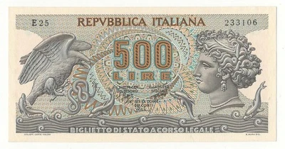 500 LIRE ARETUSA DECR 23 - 02 - 1970 FDS - Bild 1 von 2