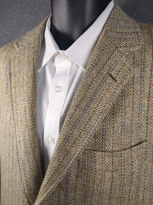 【ケミストリー川畑着 11万】MIXED TWEED NO COLLAR JKT VTG J Press Prestige Donegal Mist Tweed Jacket 44L Cashmere Mohair