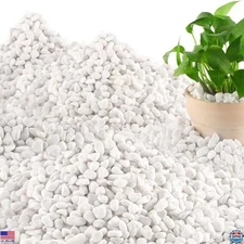 45LB Natural White Decorative River Rocks 1/4"-3/4" for Aquariums & Landscaping