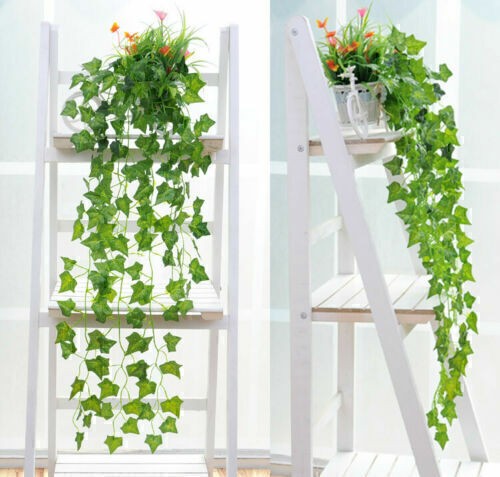 4er Hängepflanze 90cm Künstliche Efeuranken Kunstpflanzen Rattan Blatt Deko neu