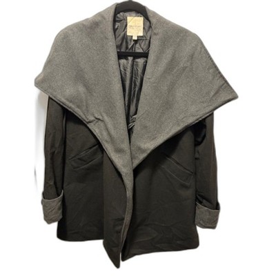 Thread & Supply Ladies Wide Lapel Wrap Coat, Pockets, sz. Large