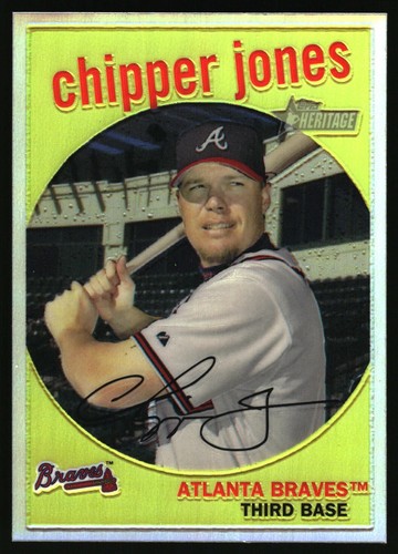 Chipper Jones [Refractor] #C98 2008 Topps Heritage Chrome card