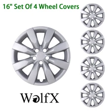 16-Inch Silver 4PCS Wheel Covers Snap On Hubcap For 2009-2019 Toyota Corolla ABS