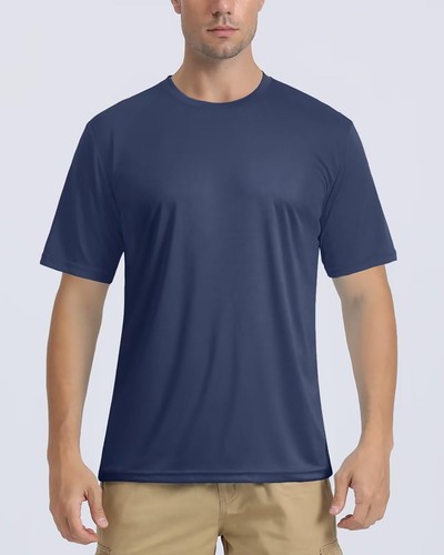 UPF50+ Men's UV Shirts Short Sleeve Quick Dry Performance Gym Workout Athletic T - Picture 4 of 139