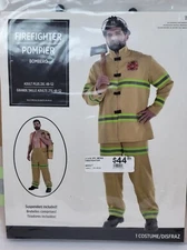 NEW NIP Firefighter Adult Plus Fireman 2XL Halloween Costume Cosplay hot 48-52