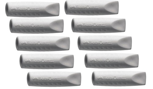 Faber-Castell Grip 2001 Radiergummi Kappe schützt Bleistiftspitze x 10 Kappen grau