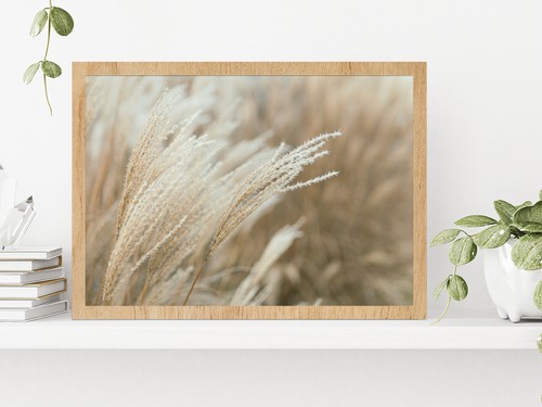Frosted Grass On A Blurry Bokeh Glass Framed Wall Art, Ready to Hang - Picture 6 of 6