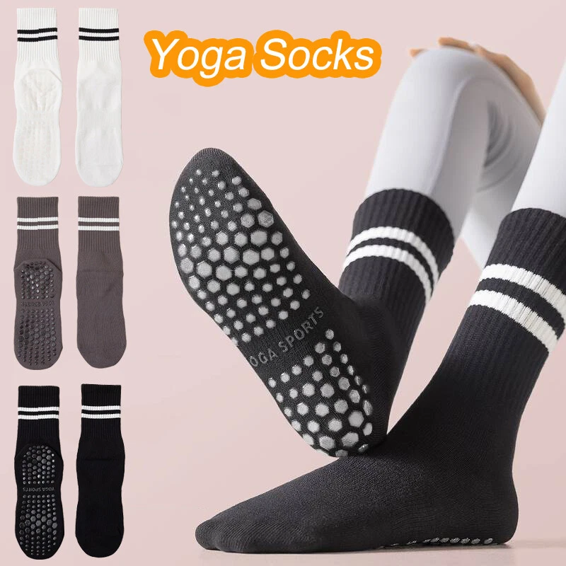 1/3Pair Pilates Barre Anti-Skid Grips Cushioned Sock Yoga Socks Non Slip  Dance