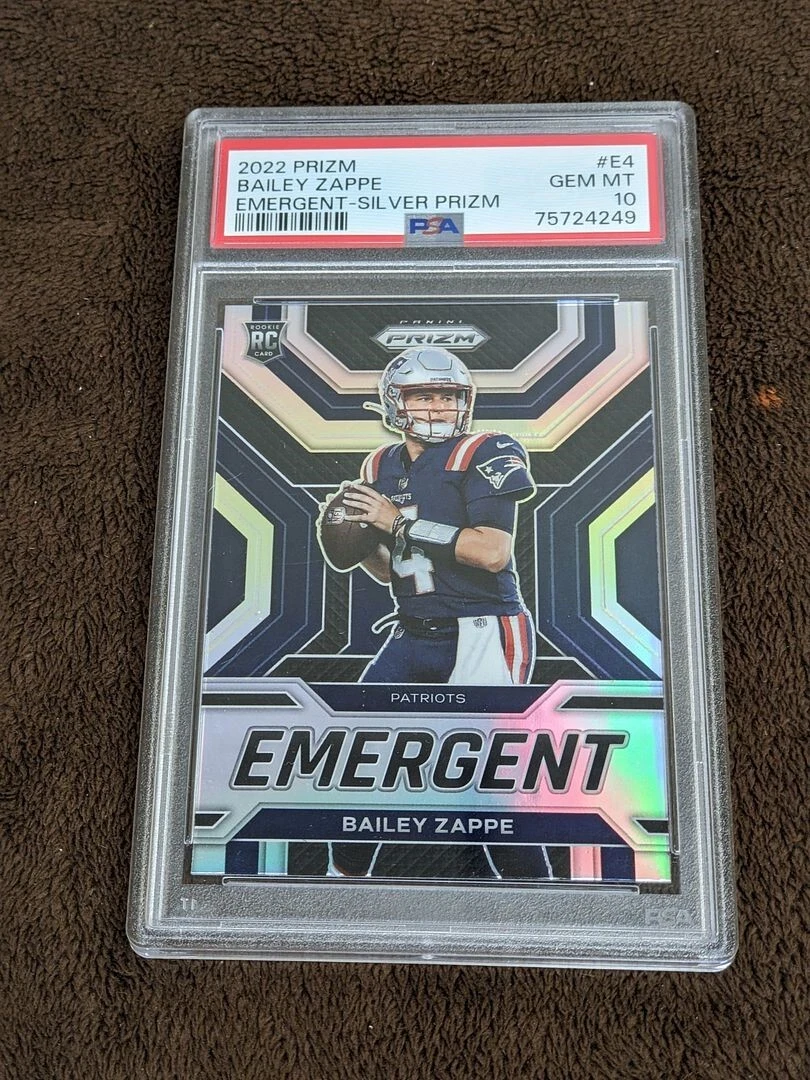 Bailey Zappe Panini Prizm Emergent #E4 Silver Prizm