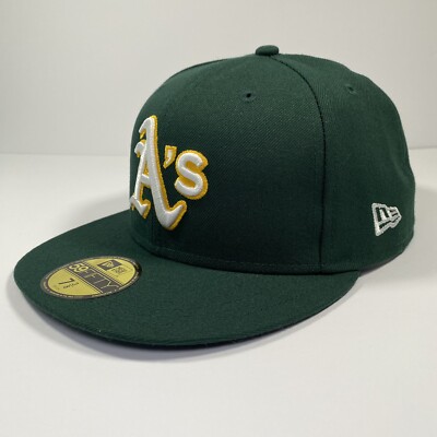 New Era Men's Oakland Athletics 59Fifty Road Green Authentic Hat 7