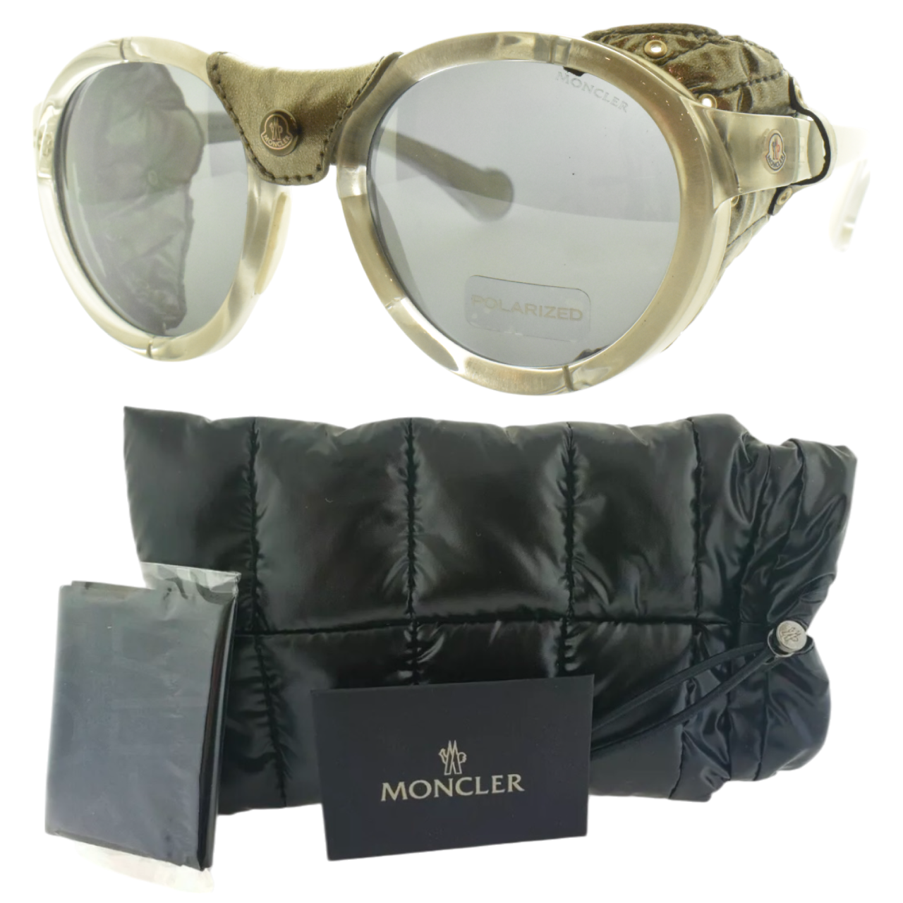 NEW Moncler ML0046 20D Silver Full Rim Unisex Sunglasses Stylish Round Design