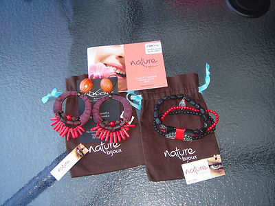 NWT Handcrafted Bracelet and Earrings from NATURE BIJOUX Natural Stones