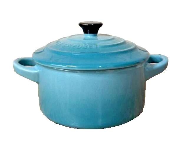 Petite 8oz round cocotte in Caribbean blue