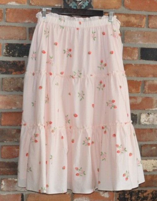 New NWT Rachel Parcell Tiered Pink Strawberry Skirt Pull-on  display picture 1