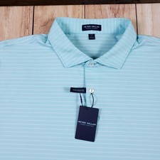 NWT Peter Millar Crown Crafted Striped Performance Golf Polo XXL Fit 2XL or XL