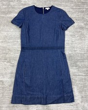 Gap Dress Womens 4 Blue Shift Chambray Short Back Zip