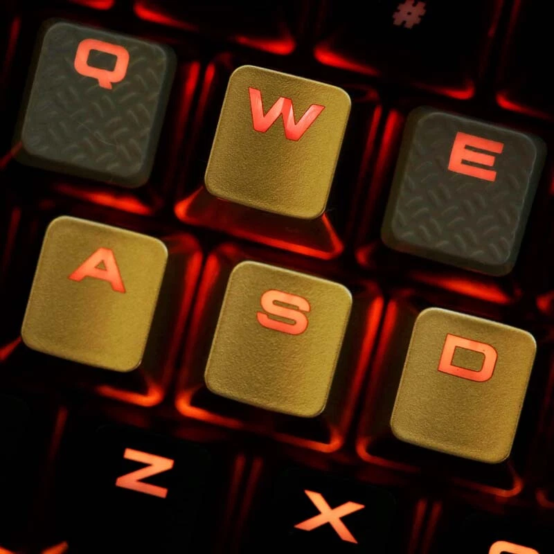 WASD Backlit Keycap Gold KeyCaps for Cherry MX Gaming Keyboards Corsair K70 K95 - Image 2 of 4
