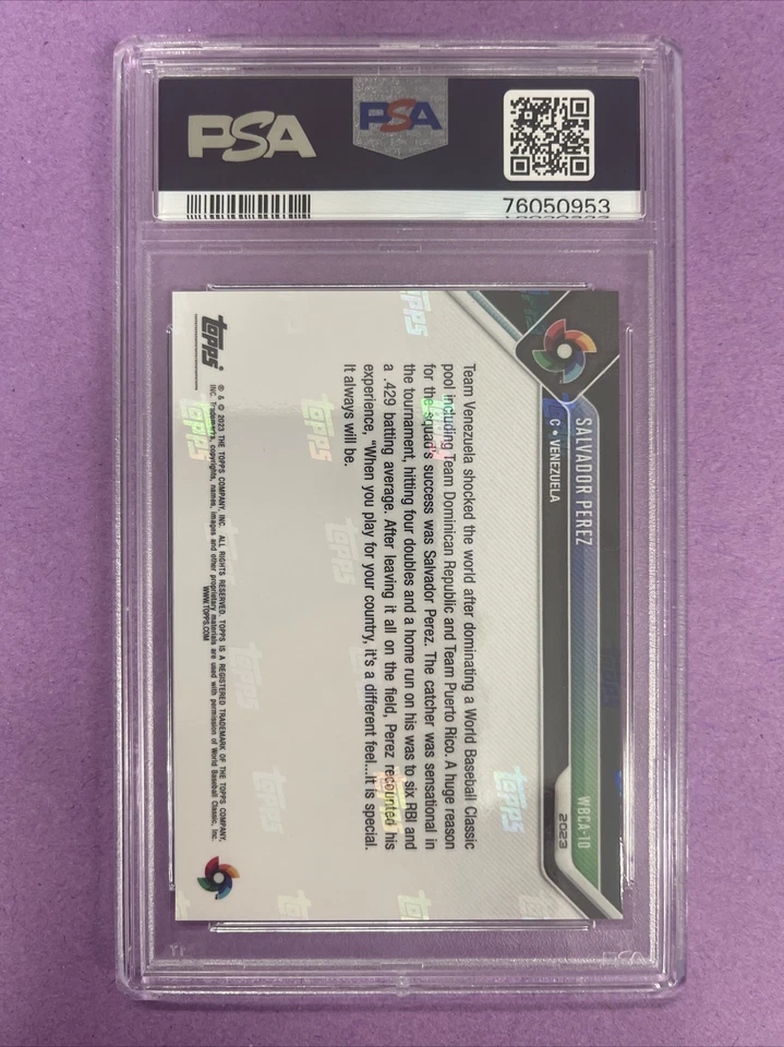 2023 Topps Now Salvador Perez #WBCA10 ALL-WBC TEAM PSA 10 GEM MT (Y10) - Image 3 of 3