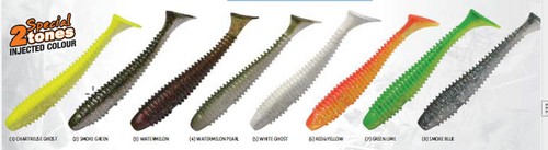 Señuelo suave Rapture acanalado swing shad señuelo perfecto para Bass Wrasse 2,8 pulgadas paquete de 12 - Imagen 2 de 11