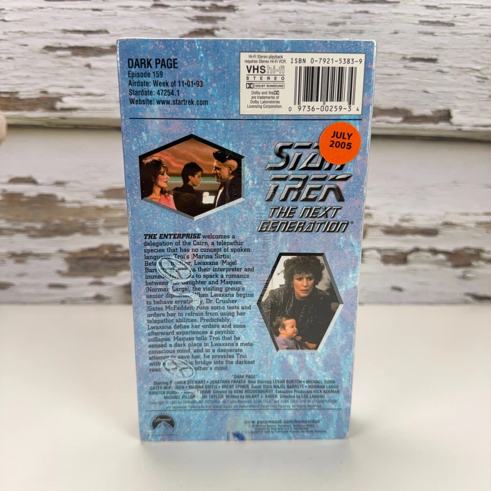 Star Trek VHS Tape The Next Generation Dark Page Episode 159 New Factory Sealed - Image 2 of 4