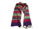 Vtg Express Knit Fringe Scarf Multicolored Paisley Print Made In Italy — photo 2