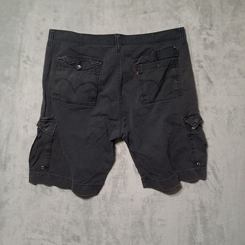 Levis Mens Shorts Size W42 Black Cargo Multi Pocket Zip Fly 100% Cotton Casual - 第 6/21 張圖片