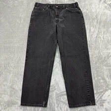 Vtg Levis Jeans Mens 42x30 Black 550 Relaxed Straight Medium Wash Denim 90s Logo