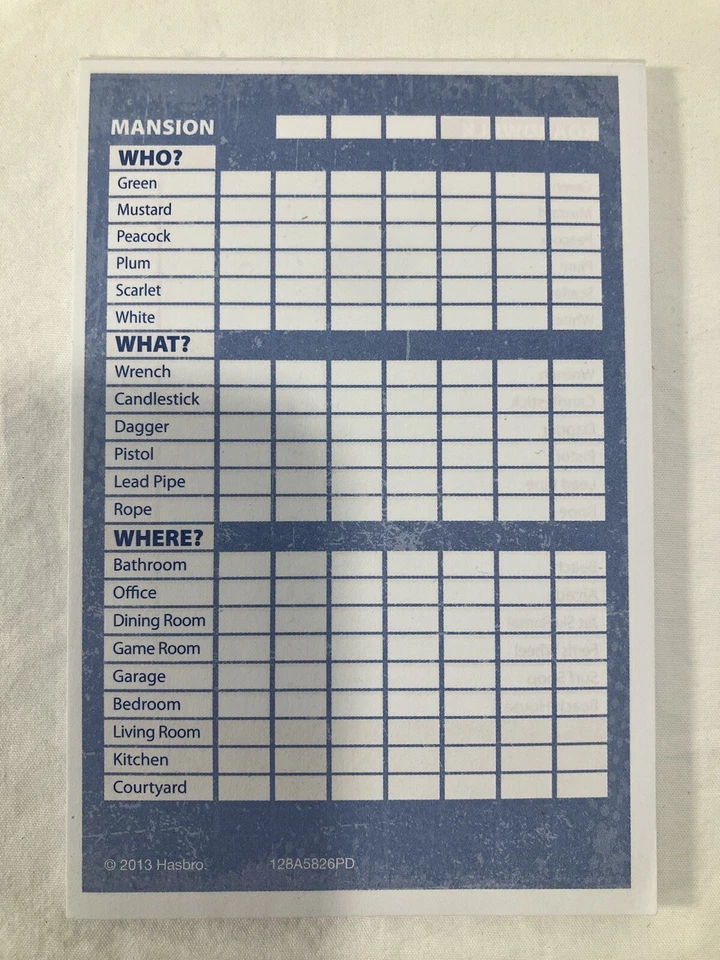 Juego de pistas piezas de repuesto 30 cartas 6 fichas 2 dados 6 armas 2013 Foto 2 de 4