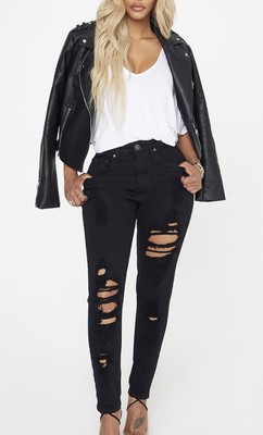 Extreme Rip Skinny Jeans - Size: 12 L31 