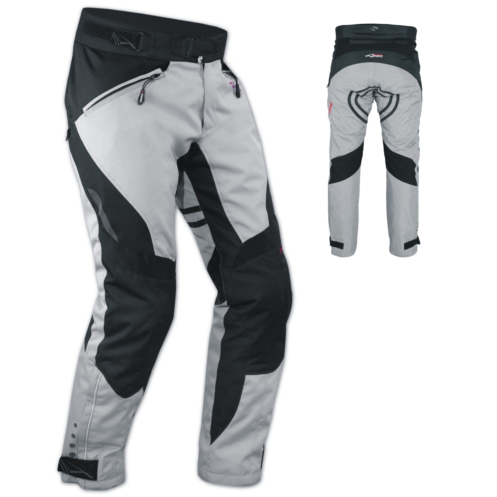 Waterproof Motorcycle Motorbike Textile Thermal Cordura Trousers Gray Size 28