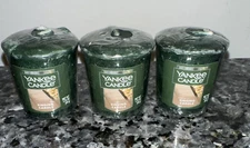 YANKEE CANDLE SET OF 3 VOTIVES~~Singing Carols Hard To Find Christmas