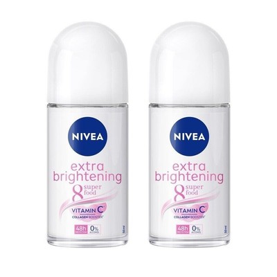Nivea Extra Brightening Vitamin C Collagen Booster Roll On Deodorant Pack of 2