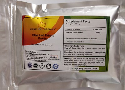 Olive Leaf Extract Powder 20% Oleuropein Antioxidant 