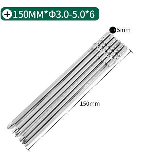 6mm Round Shank Magnetic Screwdriver Bit Phillips PH00 PH0 PH1 PH2 Long 50-150mm - Picture 19 of 55