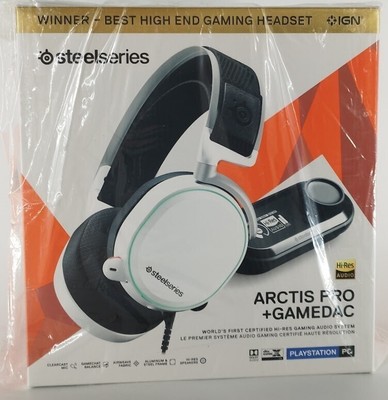 SteelSeries Arctis Pro + GameDAC Hi-Res Certified Gaming Audio Headphones White