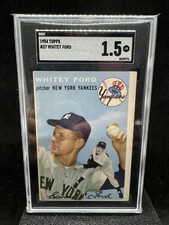 1954 Topps #37 Whitey Ford Hall of Famer Yankees Icon SGC 1.5 Fair Condition